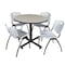 Kobe Kobe Round Table & Chair Set, Wood, Metal, Plastic Top, Maple TKB42RNDPL47GY - alternate 1